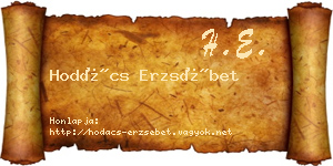 Hodács Erzsébet névjegykártya